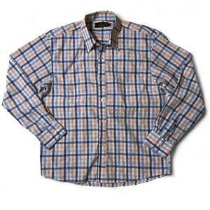 Vittorino Signature Collection Shirt Mens Actual Size L 32/33 Plaid Button Up